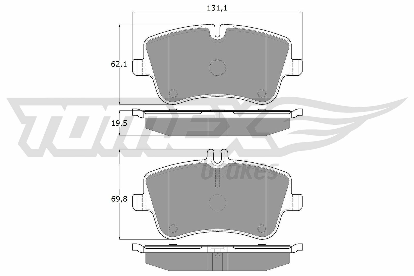 Sada brzdových destiček, kotoučová brzda TOMEX Brakes